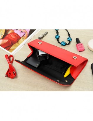 Czerwona Damska Torebka Kopertówka wieczorowa Beltimore W20 - zdjęcie 5