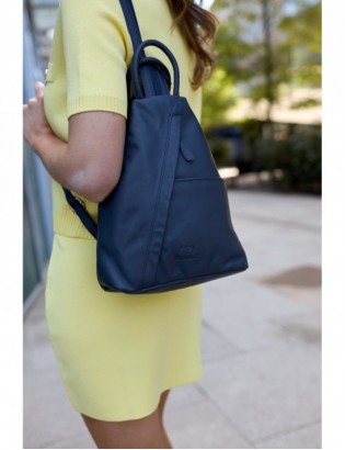 Plecak damski włoski plecaczek skórzany granatowy mały Beltimore T52 - zdjęcie 4