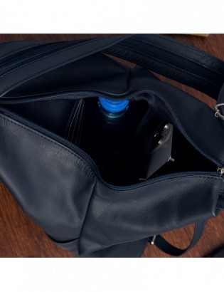 Plecak damski włoski plecaczek skórzany granatowy mały Beltimore T52 - zdjęcie 9