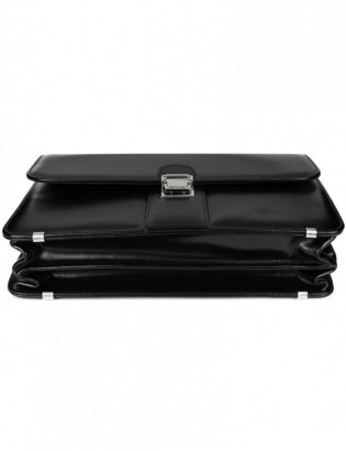 Czarna męska aktówka Beltimore teczka elegancka solidna skórzana J17 - zdjęcie 10