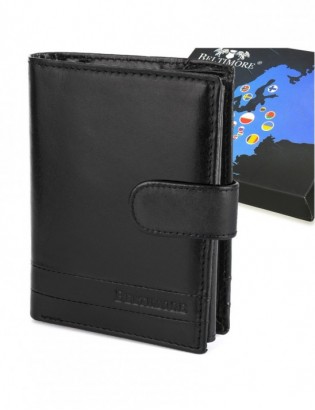 Portfel skórzany męski włoska skóra naturalna licowa premium klasyczny RFiD pionowy Beltimore G06 - zdjęcie 1