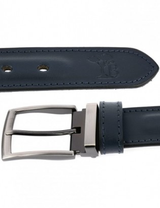 Pasek Męski Skórzany Pudełko granatowy metal klamra BELTIMORE A60 - zdjęcie 4