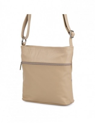 Torebka damska skórzana listonoszka elegancka mała beżowa Beltimore L49 - zdjęcie 4