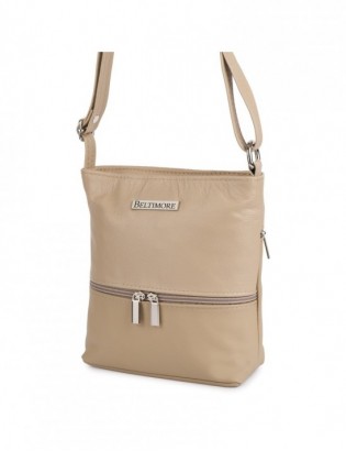 Torebka damska skórzana listonoszka elegancka mała beżowa Beltimore L49 - zdjęcie 5