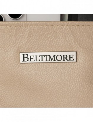 Torebka damska skórzana listonoszka elegancka mała beżowa Beltimore L49 - zdjęcie 7