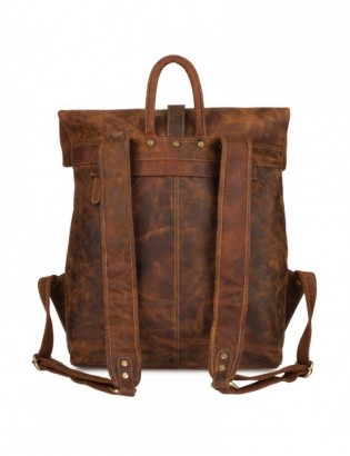 Plecak skórzany na laptopa 15,6 biznesowy duży A4 pojemny brązowy premium Beltimore N20 - zdjęcie 9