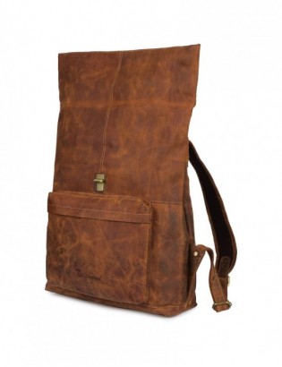Plecak skórzany na laptopa 15,6 biznesowy duży A4 pojemny brązowy premium Beltimore N20 - zdjęcie 10