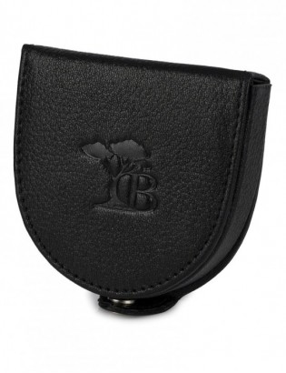 Podkówka portfel etui na pieniądze skórzana bilonówka banknotówka Beltimore czarna G83 - zdjęcie 1