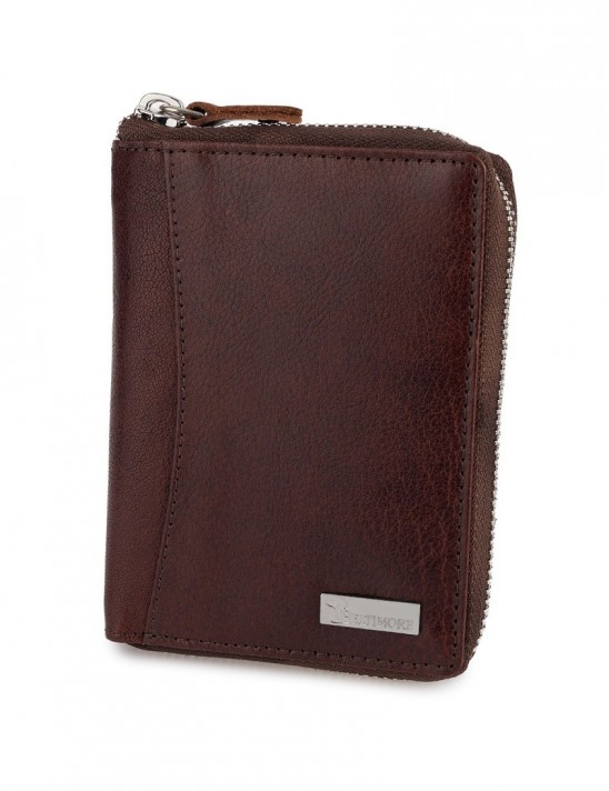 Męski portfel skórzany duży pionowy PREMIUM LEGENDARNA SKÓRA lico brązowy Beltimore P08