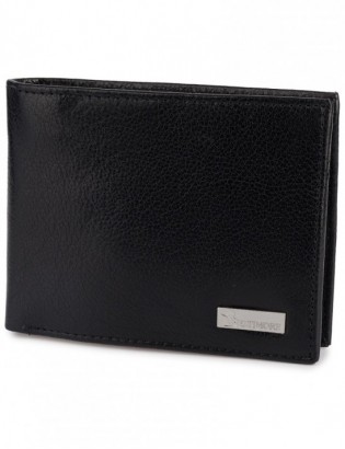 Męski portfel skórzany klasyczny duży poziomy czarny skóra nat Beltimore P09 - zdjęcie 1