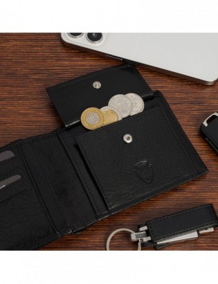 Męski portfel skórzany klasyczny duży poziomy czarny skóra nat Beltimore P09 - zdjęcie 6