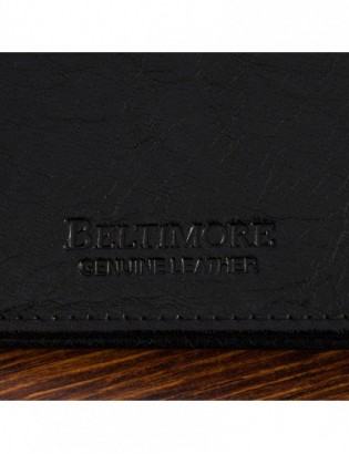 Męski portfel skórzany klasyczny duży poziomy czarny skóra nat Beltimore P09 - zdjęcie 7