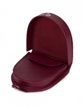 Podkówka portfel etui na pieniądze skórzana bilonówka banknotówka Beltimore burgund G83 - zdjęcie 5