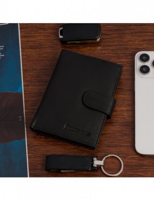 Męski portfel skórzany klasyczny duży pionowy czarny skóra nat Beltimore K47 - zdjęcie 2