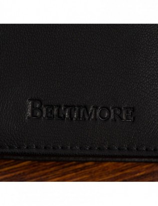 Męski portfel skórzany klasyczny duży pionowy czarny skóra nat Beltimore K48 - zdjęcie 8