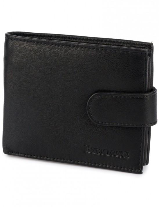Męski portfel skórzany klasyczny duży poziomy czarny skóra nat Beltimore K43