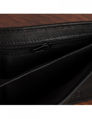 Męski portfel skórzany klasyczny duży poziomy czarny skóra nat Beltimore K43 - zdjęcie 3