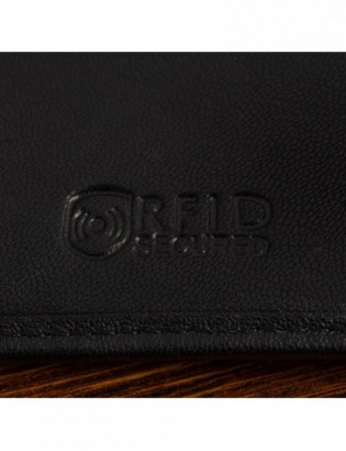 Męski portfel skórzany klasyczny duży poziomy czarny skóra nat Beltimore K43 - zdjęcie 9