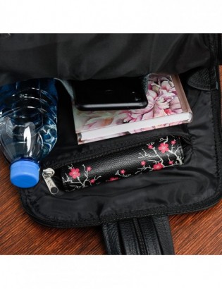 Plecak skórzany czarna torebka elegancka poręczna Beltimore 021 - zdjęcie 4