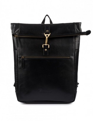 Plecak skórzany na laptopa 15,6 biznesowy duży A4 pojemny czarny premium Beltimore N19 - zdjęcie 10