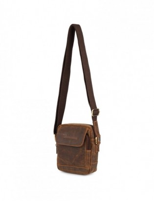 Torba Męska Skórzana Mała Vintage Beltimore Brązowa N39 - zdjęcie 4