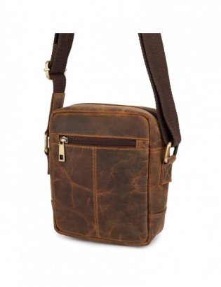 Torba Męska Skórzana Mała Vintage Beltimore Brązowa N39 - zdjęcie 5