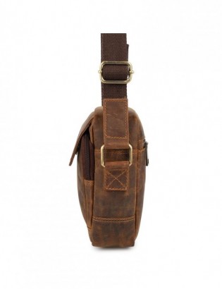 Torba Męska Skórzana Mała Vintage Beltimore Brązowa N39 - zdjęcie 7