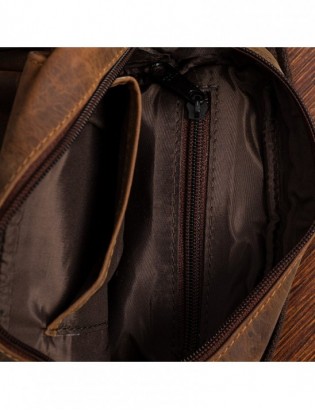 Torba Męska Skórzana Mała Vintage Beltimore Brązowa N39 - zdjęcie 8