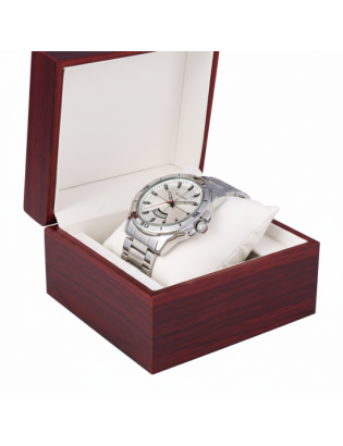 Zegarek męski bransoleta duży solidny srebrny z datownikiem premium Beltimore BT03 - zdjęcie 7