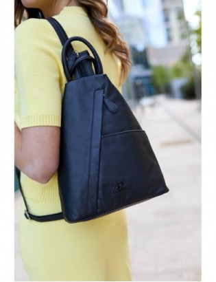 Plecak damski włoski plecaczek skórzany czarny mały Beltimore T52 - zdjęcie 3