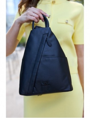 Plecak damski włoski plecaczek skórzany czarny mały Beltimore T52 - zdjęcie 5