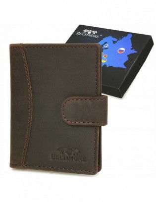 Etui na dokumenty karty skórzane slim Beltimore Ciemny brązG78 - zdjęcie 1