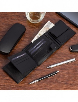 Portfel skórzany męski włoska skóra naturalna licowa premium klasyczny RFiD poziomy Beltimore G07 - zdjęcie 5