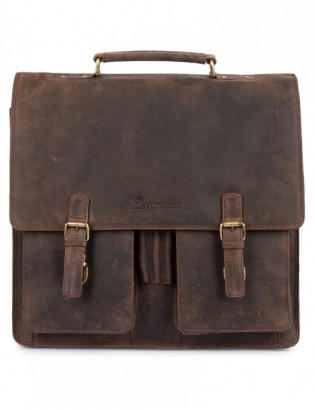 Skórzana aktówka męska elegancka teczka na dokumenty brązowa skóra nubuk Beltimore J22 - zdjęcie 8