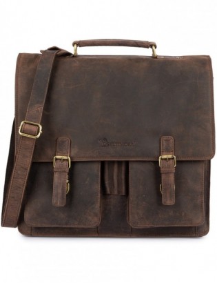 Skórzana aktówka męska elegancka teczka na dokumenty brązowa skóra nubuk Beltimore J22 - zdjęcie 9