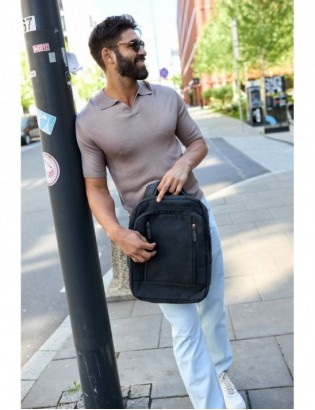 Plecak skórzany na laptopa 15,6 biznesowy duży A4 pojemny czarny premium Beltimore N09 - zdjęcie 2