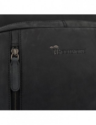 Plecak skórzany na laptopa 15,6 biznesowy duży A4 pojemny czarny premium Beltimore N09 - zdjęcie 9