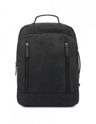 Plecak skórzany na laptopa 15,6 biznesowy duży A4 pojemny czarny premium Beltimore N09 - zdjęcie 11