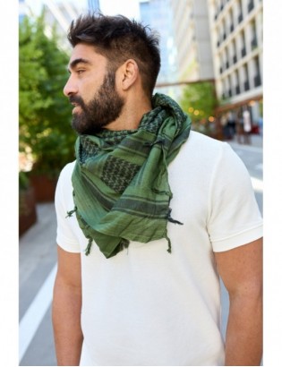 Chusta uniwersalna arafatka militarna wojskowa bawełniana duża zielona Beltimore SC-01 - zdjęcie 3