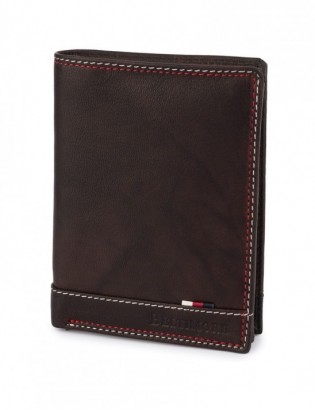 Portfel skórzany męski klasyczny pionowy z flagą brązowy RFiD Beltimore D30 - zdjęcie 10