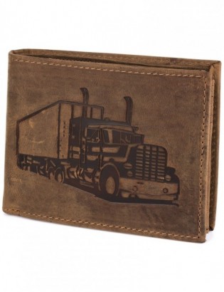 Portfel skórzany męski brązowy nubuk poziomy skóra ciężarówka RFiD Beltimore R93 - zdjęcie 12