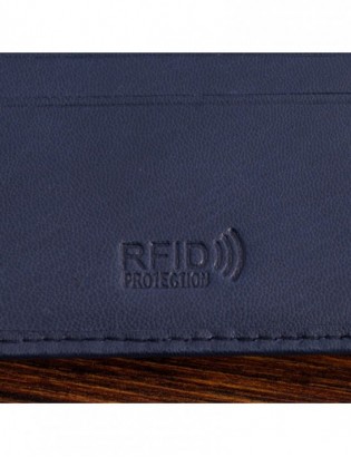 Portfel skórzany męski mały poziomy z flagą granatowy RFiD Beltimore D54 - zdjęcie 7