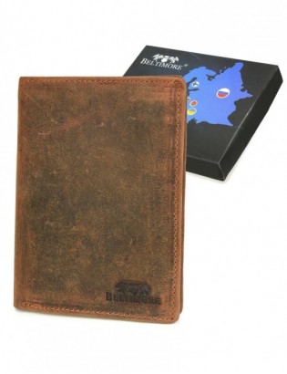 Męski portfel skórzany brązowy nubuk skóra Beltimore R82 - zdjęcie 1