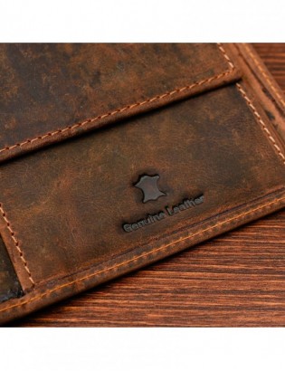 Męski portfel skórzany brązowy nubuk skóra Beltimore R82 - zdjęcie 7