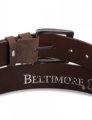 Pasek męski skórzany premium szeroki 4 cm klasyczny brąz licowy Beltimore E43 - zdjęcie 5