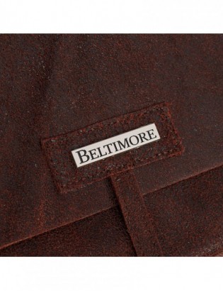 Torebka Skórzana 2komorowa Klapa Pasek Beltimore koniakowa N14 - zdjęcie 11