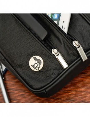 Saszetka męska skórzana do ręki czarna Beltimore R02 - zdjęcie 3