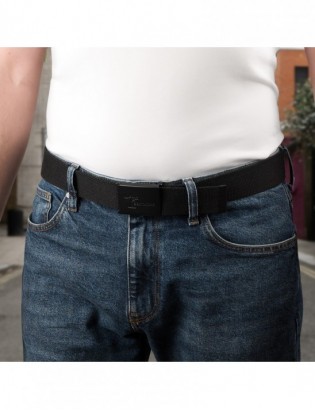 Pasek męski do spodni parciany otwieracz czarny długi bawełniany Beltimore Q08 - zdjęcie 3