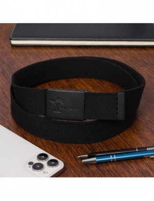 Pasek męski do spodni parciany otwieracz czarny długi bawełniany Beltimore Q08 - zdjęcie 5