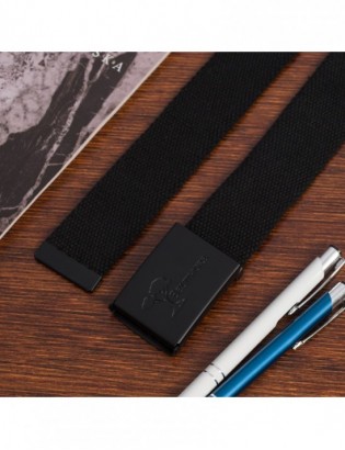 Pasek męski do spodni parciany otwieracz czarny długi bawełniany Beltimore Q08 - zdjęcie 6